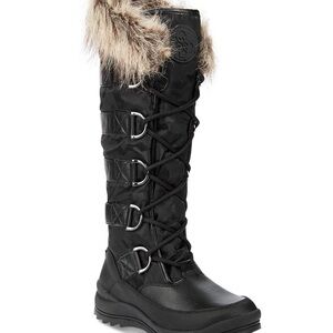 Women's Guess Black Fur-Trimmed Winter Boots